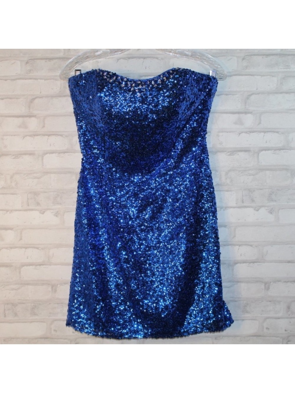 Alyce Paris NWT Blue and Silver Sequin Mini Dress Size 6 - Party, Cocktail, Home